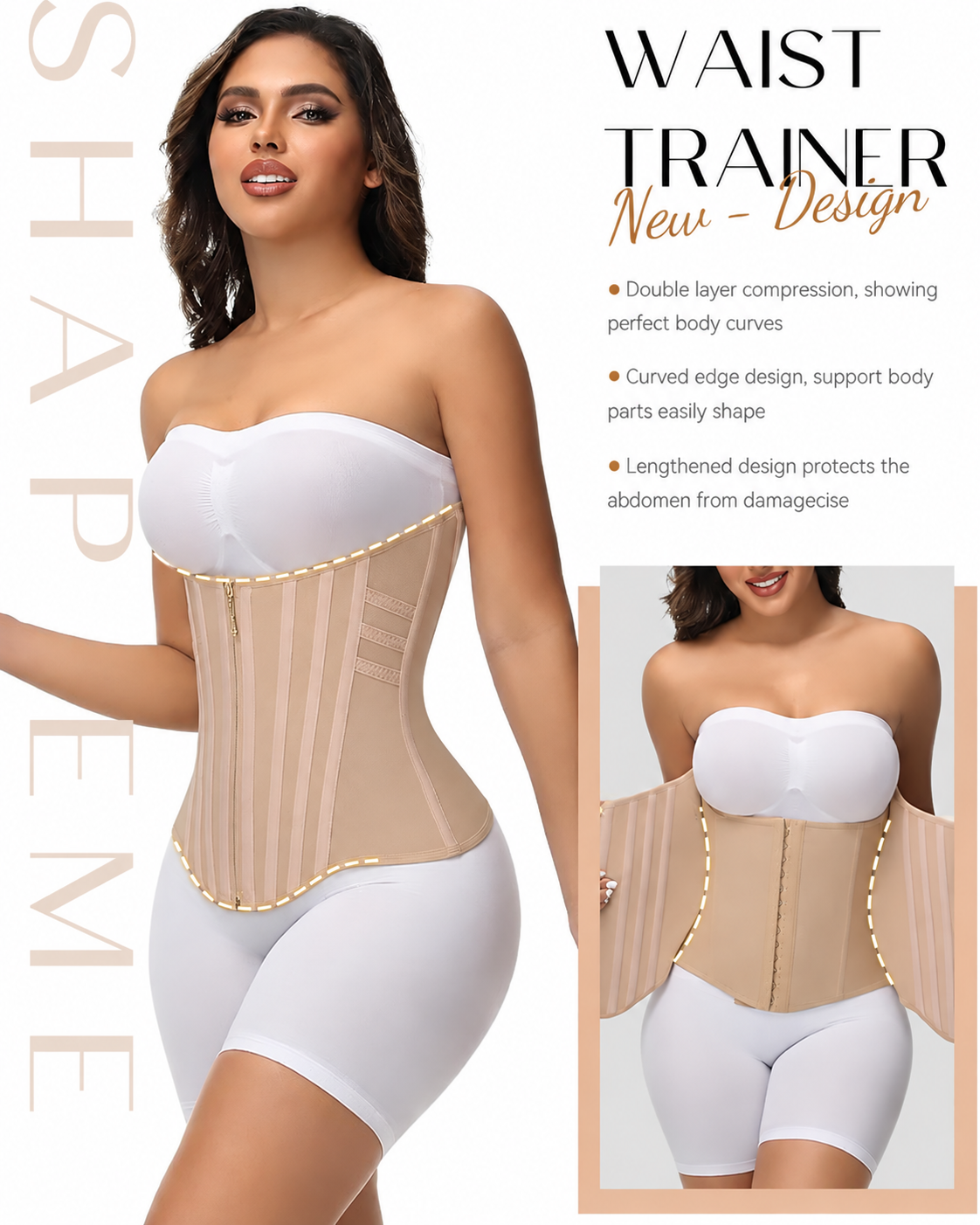 Shapme® High Compression Curved Boned Waist Trainer